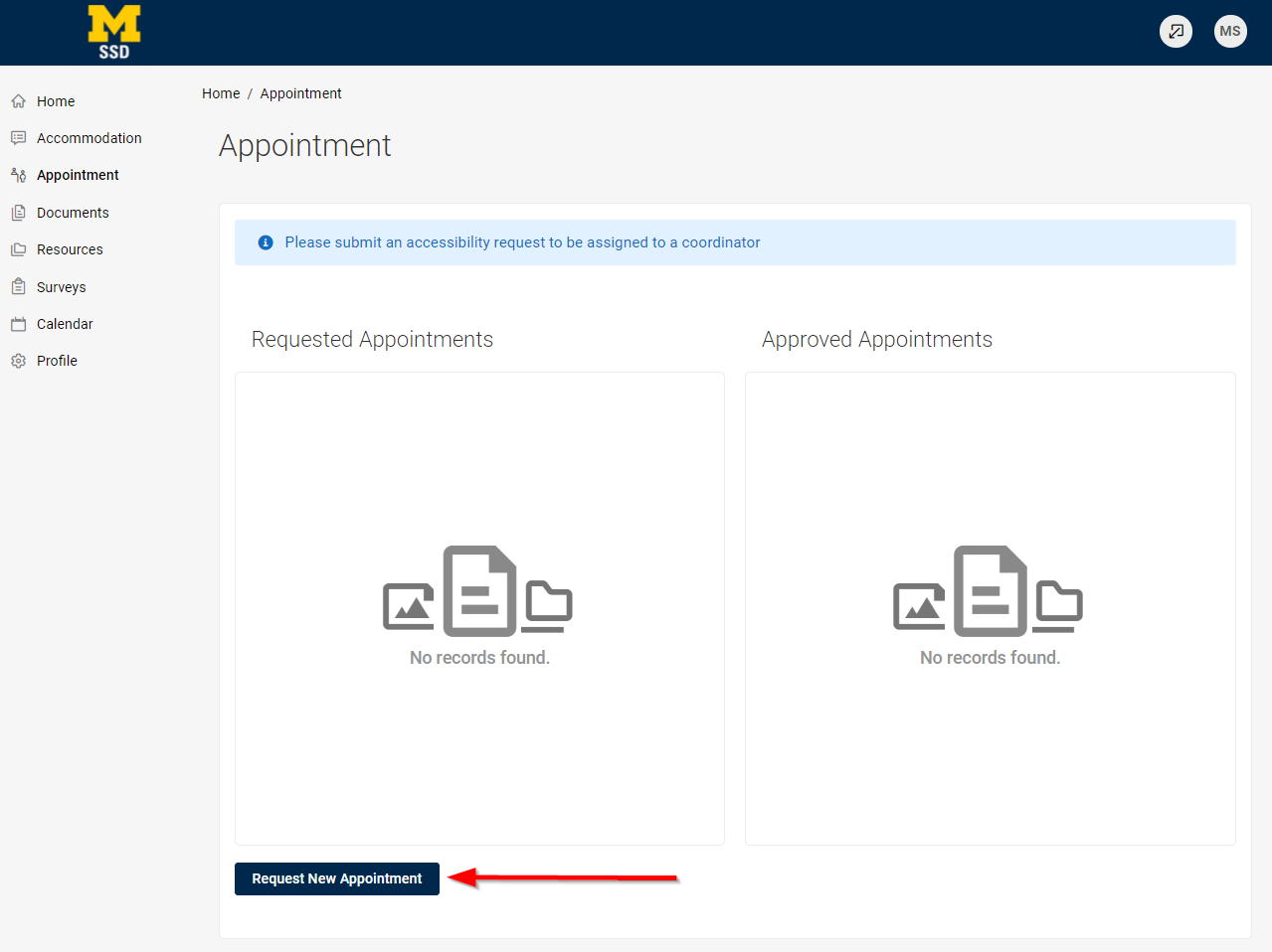 request new appointment
