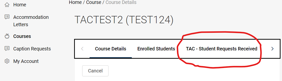 student requests received