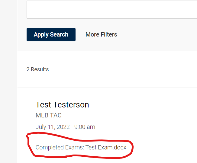 completed exams file